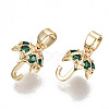 Brass Micro Pave Green Cubic Zirconia Charms KK-S354-245-NF-2