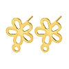 Flower Shape 201 Stainless Steel Stud Earrings Findings STAS-Q251-08G-1