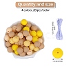 80Pcs 4 Style Round Silicone Focal Beads SIL-SZ0001-22F-2