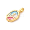 Brass Enamel Pendants KK-S502-08G-2