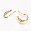 Brass Cubic Zirconia Earring Hooks KK-P076-04-2