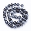 Natural Snowflake Obsidian Beads Strands GSR009-3