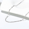 Rhodium Plated 925 Sterling Silver Dapped Chain Necklace NJEW-I124-100-3