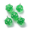 Transparent Resin Polyhedral Dice Pendants FIND-TAC0005-21J-2