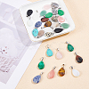 SUNNYCLUE 30Pcs 15 Colors Gemstone Pendants G-SC0001-41-4