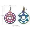 14Pcs 7 Style Chakra Theme Ion Plating(IP) 201 Stainless Steel Charms STAS-LS0001-70MC-3