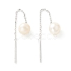999 Fine Silver Chain Tassel Earring Thread for Girl Women EJEW-I260-41P-2