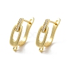 Hollow Oval Rack Plating Brass Micro Pave Cubic Zirconia Hoop Earrings Finding KK-E084-63G-1