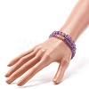 Natural Amethyst Round Beads Stretch Bracelets Set BJEW-JB06980-02-7