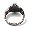 Synthetic Turquoise Horse Eye Adjustable Rings RJEW-K271-05R-11-4