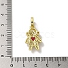 Rack Plating Brass Micro Pave Clear Cubic Zirconia Pendants KK-R158-02E-G-3