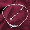 Delicate Silver Color Plated Brass Cubic Zirconia Anklets AJEW-BB08968-B-2
