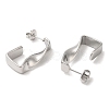 304 Stainless Steel Twist Rectangle Stud Earrings EJEW-Z022-30P-2