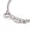 Anti-Tarnish Rhodium Plated 925 Sterling Silver Wheat Chains Necklace for Women STER-I021-03B-P-3