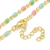 Brass Enamel Column Link Chain Necklaces NJEW-H039-09C-01G-1