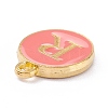 Golden Plated Alloy Enamel Charms X-ENAM-Q437-11R-2