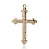 Golden Tone Alloy Enamel Cross Pendants Latin Cross Fleuree ENAM-J275-03G-2