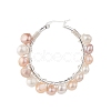 Natural Pearl Wire Wrapped Beaded Hoop Earrings for Women EJEW-JE04759-03-3
