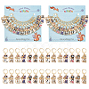 14Pcs 7 Style Alloy Enamel Cat Charm Locking Stitch Marker HJEW-PH01567-1