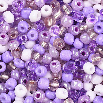 Opaque & Transparent Inside Colours Glass Seed Beads SEED-F004-4mm-03-1