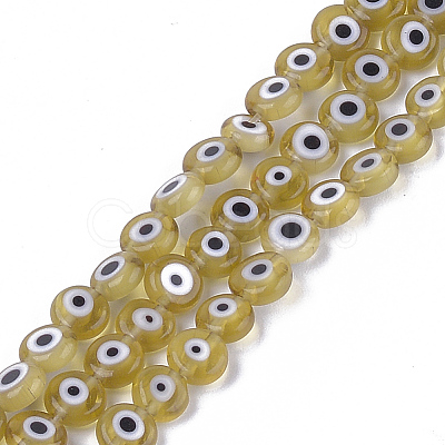 Handmade Evil Eye Lampwork Beads Strands LAMP-S191-02A-07-1