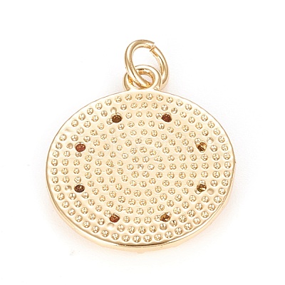 Brass Micro Pave Cubic Zirconia Pendants KK-O126-06G-1