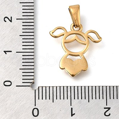 Ion Plating(IP) 304 Stainless Steel Pendants with Rhinestone STAS-Z113-08G-1