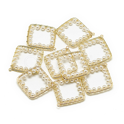 ABS Plastic Imitation Pearl Pendants KK-T032-079G-1