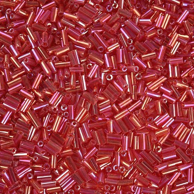 Tube AB-Color Plated Glass Bugle Beads SEED-R011-165B-1