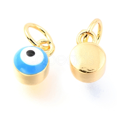 Brass Enamel Pendants KK-Y001-02B-G-1