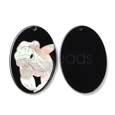 Opaque Smiling Human Pattern Acrylic Pendants BACR-D001-01F-1