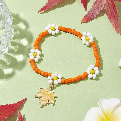 Glass Stretch Bracelets BJEW-JB11075-03-1