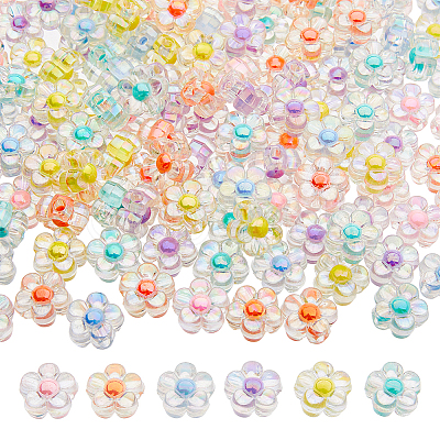 DICOSMETIC 180Pcs 6 Colors Transparent Acrylic Beads OACR-DC0001-20-1