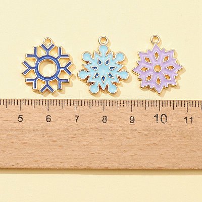 6Pcs 6 Styles Christmas Zinc Alloy Enamel Pendants FIND-FS0001-78-1