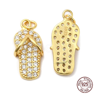 925 Sterling Silver Micro Pave Cubic Zirconia Shoe Pendants STER-I010-04G-1