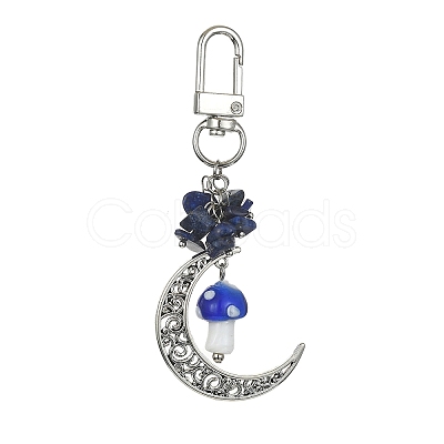 Tibetan Style Alloy Moon Pendant Decoration KEYC-TA00019-1