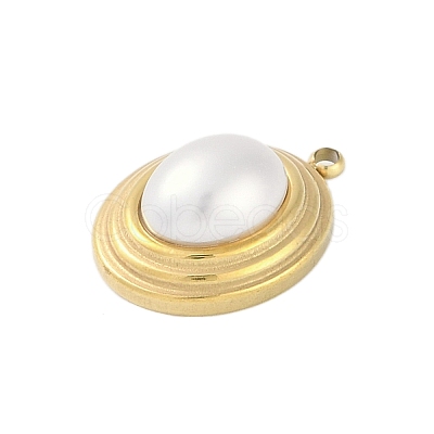 Acrylic Imitation Pearl Pendants STAS-P366-29G-1