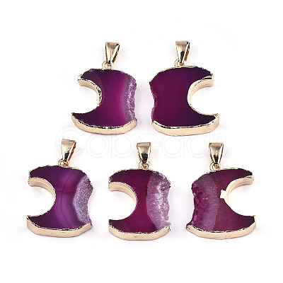 Natural Agate Pendants G-N326-55D-1