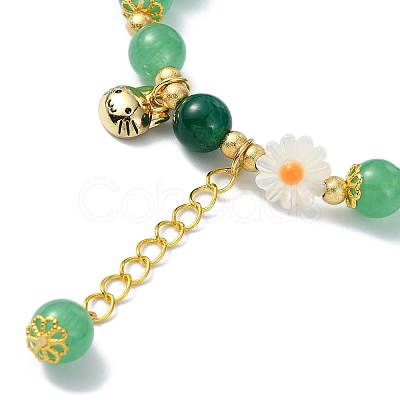 Natural Malaysia Jade Beads Stretch Bracelets for Women BJEW-JB11360-03-1