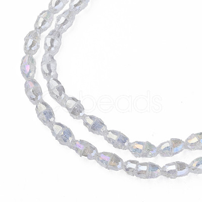 Electroplate Transparent Glass Beads Strands EGLA-N002-35-C02-1