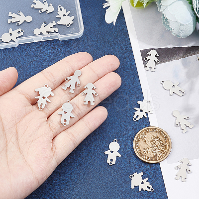 Unicraftale 16Pcs 4 Style 201 Stainless Steel Connector Charms STAS-UN0035-52-1