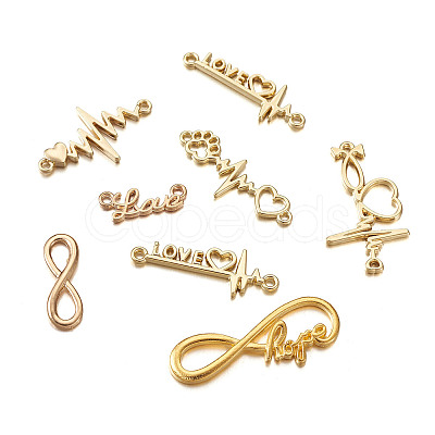 Tibetan Style Alloy Infinity Connectors & Heart Beat Shapes  Links & Word Love Pendants  PALLOY-TA0001-93G-RS-1