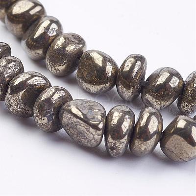 Natural Pyrite Bead Strands G-G673-04-1