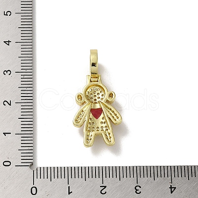 Rack Plating Brass Micro Pave Clear Cubic Zirconia Pendants KK-R158-02E-G-1