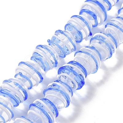 Round Handmade Clear Lampwork Beads Strands LAMP-G150-02B-1