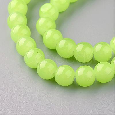 Baking Painted Imitation Jade Glass Round Bead Strands DGLA-Q021-10mm-08-1