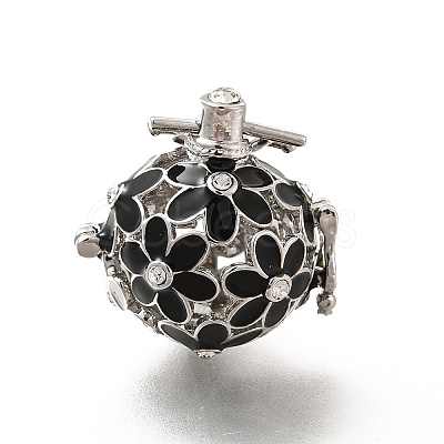 Alloy Crystal Rhinestone Bead Cage Pendants ENAM-M047-04P-A-1