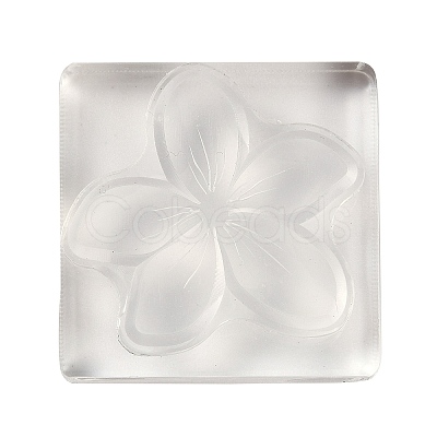 5-Petal Flower Silicone Clear Stamps with Acrylic Blocks DIY-G121-07A-1