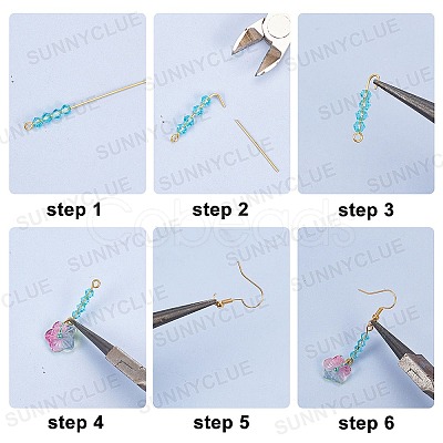 SUNNYCLUE DIY Flower Dangle Earring Making Kits DIY-SC0001-37-1