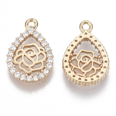 Brass Micro Pave Cubic Zirconia Pendants KK-T060-03-1